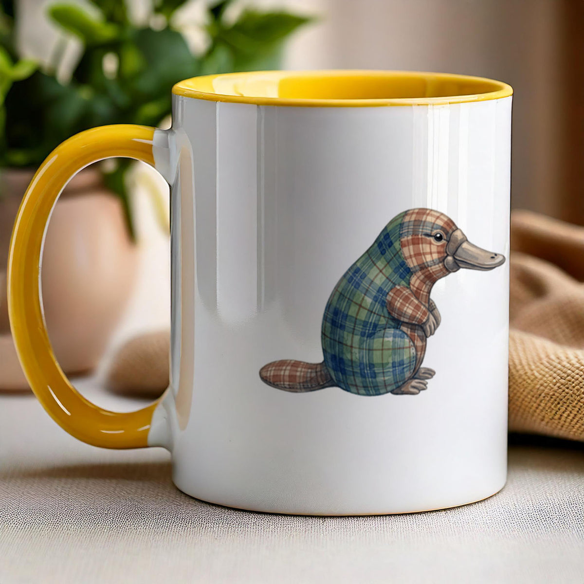 PP-MUG-11OZ-YELLOW - Yellow Ceramic 11oz Mug Mockup