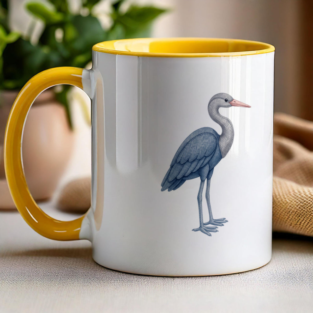 PP-MUG-11OZ-YELLOW - Yellow Ceramic 11oz Mug Mockup