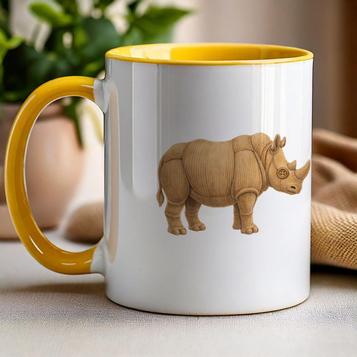 PP-MUG-11OZ-YELLOW - Yellow Ceramic 11oz Mug Mockup
