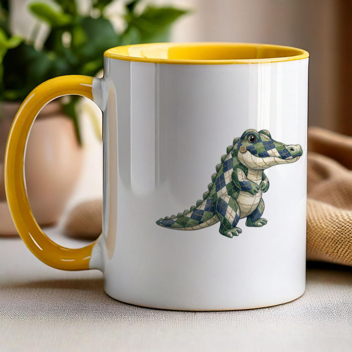 PP-MUG-11OZ-YELLOW - Yellow Ceramic 11oz Mug Mockup