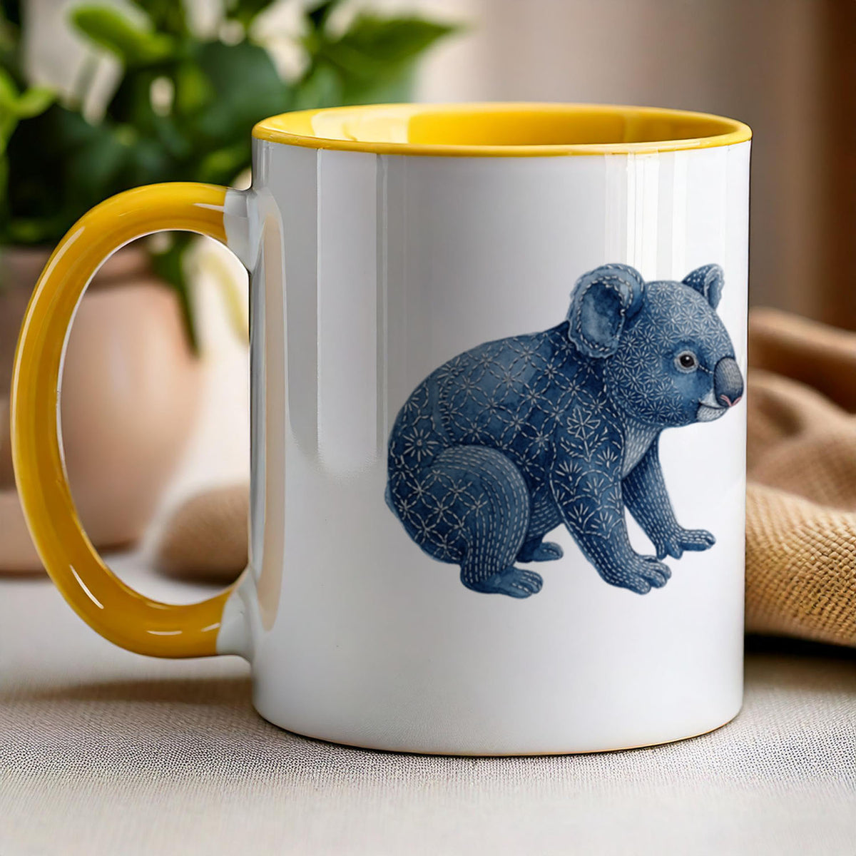 PP-MUG-11OZ-YELLOW - Yellow Ceramic 11oz Mug Mockup